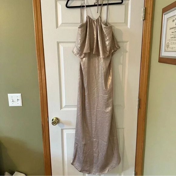 Nouvelle Amsale halter golden Lilith gown - Picture 5 of 7